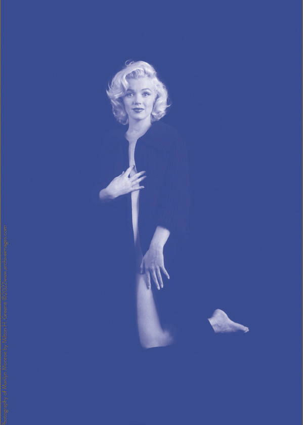 Portrait stylisé de Marilyn Monroe en teintes violettes et roses