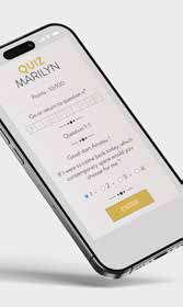 Smartphone affichant l'application Quiz Marilyn